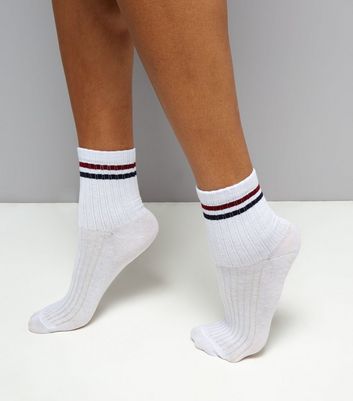 one size approx size uk 6/39 new New look Red White ankle Socks 